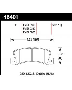Hawk Performance Disc Brake Pad Rear- HB401F.587