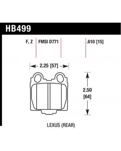 Hawk Performance Disc Brake Pad Lexus Rear- HB499F.610
