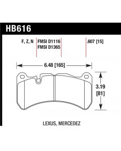 Hawk Performance Disc Brake Pad Front- HB616N.607