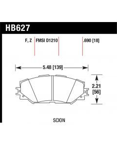 Hawk Performance Disc Brake Pad Front- HB627Z.690