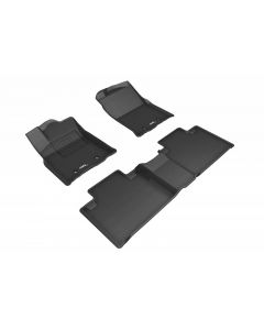 3D MAXpider Black Kagu 1st & 2nd Row Floormats Toyota Tacoma Access Cab 2018-2021- 3D M-L1TY25001509