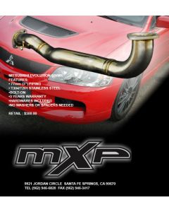 MXP Stainless Pre-Cat Downpipe Mitsubishi Evolution VIII IX MR 03-07