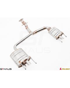 GTHaus Meisterschaft GTS (Non-Valved) Stainless Steel Axleback Utilizing OE Tips for Lexus IS-F 2008-2014 - LE0111500